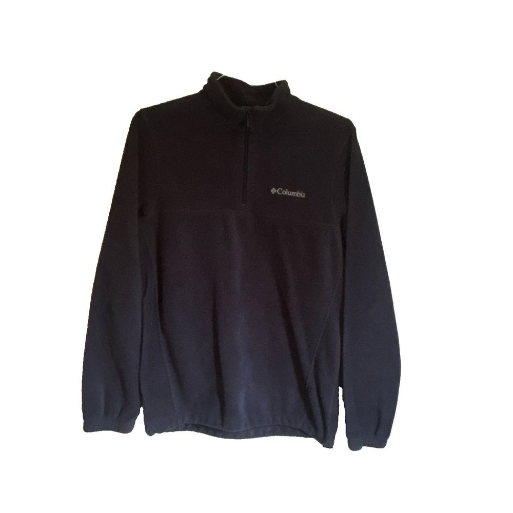 Columbia Men's Blue Solid Fleece 1/4 Zip Mock Neck Pullover Sweatshirt S